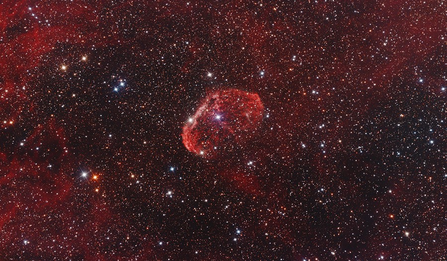Sarló köd (NGC6888) 2018. szeptember 5., Szomód, Canon EOS 1300D, 200/800-as        Newton-asztrográf, exp: 161 x 5 perc (Mohai Márk)