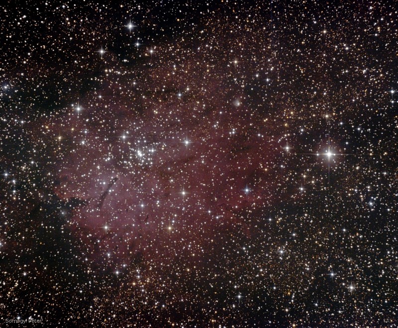 NGC 6823 2011. július 6, július 8., Tata, Canon EOS 400D, 250/1000 Newton távcső, ISO 800, exp: 25 x 3 perc + 20 x 5 perc (Somogyi Péter)
